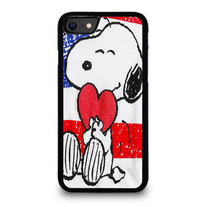 SNOOPY HEARTS AMERICA GIRLS PEANUTS iPhone SE 2020 Case