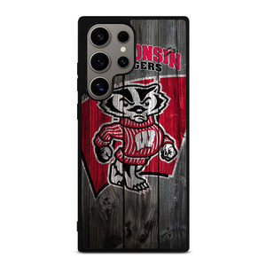 WISCONSIN BADGER WOODEN LOGO Samsung Galaxy S24 Ultra Case WISCONSIN BADGER WOODEN LOGO Samsung Galaxy S24 Ultra Case