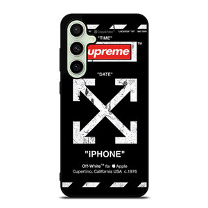 OFF WHITE BLACK SUP Samsung Galaxy S24 FE Case