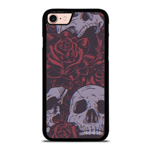 BLACK SKULLS AND ROSES iPhone 8 Case BLACK SKULLS AND ROSES iPhone 8 Case