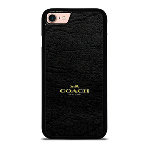 COACH LOGO TEXTURE BLACK iPhone 8 Case