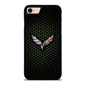 CORVETTE LOGO GREEN METAL iPhone 8 Case CORVETTE LOGO GREEN METAL iPhone 8 Case
