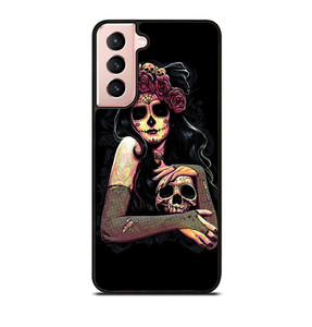 SUGAR SKULL TATTOO GIRL Samsung Galaxy S21 Case SUGAR SKULL TATTOO GIRL Samsung Galaxy S21 Case