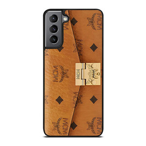 MCM WORLD WIDE BROWN LEATHER Samsung Galaxy S21 Plus Case
