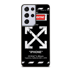 OFF WHITE BLACK SUP Samsung Galaxy S21 Ultra Case OFF WHITE BLACK SUP Samsung Galaxy S21 Ultra Case