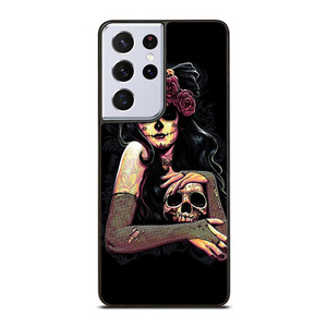 SUGAR SKULL TATTOO GIRL Samsung Galaxy S21 Ultra Case SUGAR SKULL TATTOO GIRL Samsung Galaxy S21 Ultra Case