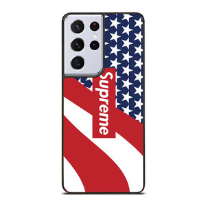SUPREME LOGO AMERICAN FLAG Samsung Galaxy S21 Ultra Case