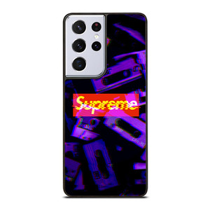 SUPREME PURPLE CASSETTE GLITCH Samsung Galaxy S21 Ultra Case