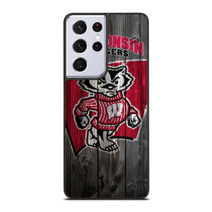 WISCONSIN BADGER WOODEN LOGO Samsung Galaxy S21 Ultra Case WISCONSIN BADGER WOODEN LOGO Samsung Galaxy S21 Ultra Case