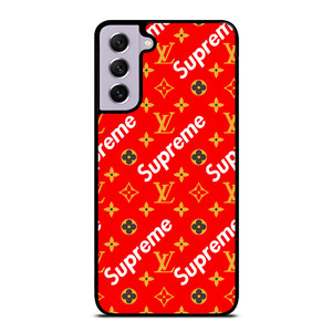 NEW SUPREME RED GOLD PATTERN Samsung Galaxy S21 FE Case NEW SUPREME RED GOLD PATTERN Samsung Galaxy S21 FE Case
