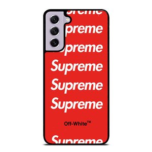 SUPREME RED OFF WHITE Samsung Galaxy S21 FE Case SUPREME RED OFF WHITE Samsung Galaxy S21 FE Case