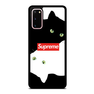 SUPREME BLACK WHITE CAT Samsung Galaxy S20 Case
