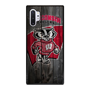 WISCONSIN BADGER WOODEN LOGO Samsung Galaxy Note 10 Plus Case WISCONSIN BADGER WOODEN LOGO Samsung Galaxy Note 10 Plus Case
