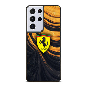 FERRARI LOGO YELLOW LIQUID Samsung Galaxy S21 Ultra Case