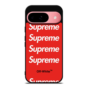 SUPREME RED OFF WHITE Google Pixel 9 Case SUPREME RED OFF WHITE Google Pixel 9 Case