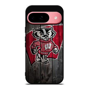 WISCONSIN BADGER WOODEN LOGO Google Pixel 9 Case WISCONSIN BADGER WOODEN LOGO Google Pixel 9 Case