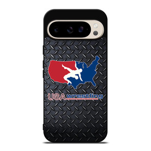 USA WRESTLING METAL LOGO Google Pixel 9 Pro Case USA WRESTLING METAL LOGO Google Pixel 9 Pro Case