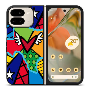 ROMERO BRITTO POP TEXAS MAP Google Pixel 9 Pro Fold Case