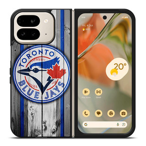 TORONTO BLUE JAYS WOODEN LOGO Google Pixel 9 Pro Fold Case TORONTO BLUE JAYS WOODEN LOGO Google Pixel 9 Pro Fold Case