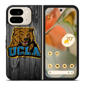 UCLA BRUINS FOOTBALL WOODEN LOGO Google Pixel 9 Pro Fold Case UCLA BRUINS FOOTBALL WOODEN LOGO Google Pixel 9 Pro Fold Case