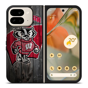 WISCONSIN BADGER WOODEN LOGO Google Pixel 9 Pro Fold Case