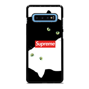 SUPREME BLACK WHITE CAT Samsung Galaxy S10 Plus Case SUPREME BLACK WHITE CAT Samsung Galaxy S10 Plus Case