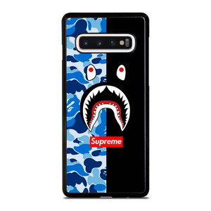 SUPREME BAPE SHARK CAMO BLUE BLACK Samsung Galaxy S10 Case