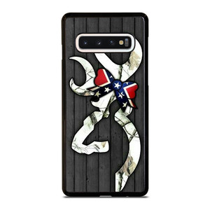 WOODEN CAMO BROWNING LOGO Samsung Galaxy S10 Case