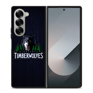 MINNESOTA TIMBERWOLVES WOODEN LOGO Samsung Galaxy Z Fold 6 Case Cover