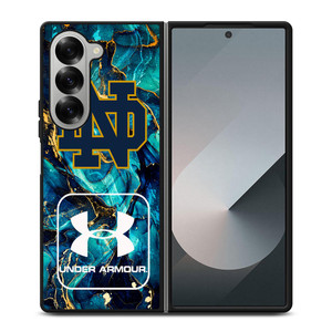 NOTRE DAME VS UNDER ARMOUR MARBLE BLUE Samsung Galaxy Z Fold 6 Case Cover