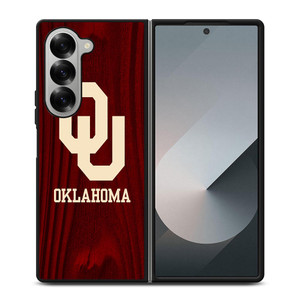 OKLAHOMA SOONERS WOODEN LOGO Samsung Galaxy Z Fold 6 Case Cover