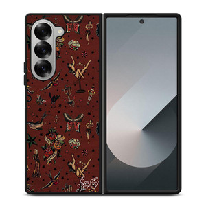SAILOR JERRY TATTOO PATTERN Samsung Galaxy Z Fold 6 Case Cover SAILOR JERRY TATTOO PATTERN Samsung Galaxy Z Fold 6 Case Cover