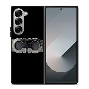 SALVATORE FERRAGAMO BELT BLACK Samsung Galaxy Z Fold 6 Case Cover