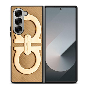SALVATORE FERRAGAMO GOLD LOGO Samsung Galaxy Z Fold 6 Case Cover