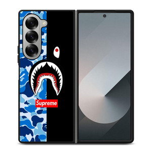 SUPREME BAPE SHARK CAMO BLUE BLACK Samsung Galaxy Z Fold 6 Case Cover SUPREME BAPE SHARK CAMO BLUE BLACK Samsung Galaxy Z Fold 6 Case Cover
