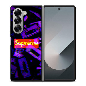 SUPREME PURPLE CASSETTE GLITCH Samsung Galaxy Z Fold 6 Case Cover SUPREME PURPLE CASSETTE GLITCH Samsung Galaxy Z Fold 6 Case Cover