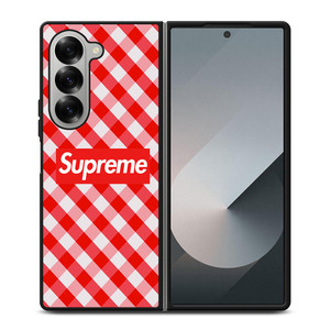 SUPREME RED GINGHAM Samsung Galaxy Z Fold 6 Case Cover