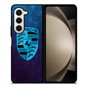 PORSCHE CAR BLUE LOGO Samsung Galaxy Z Fold 5 Case Cover PORSCHE CAR BLUE LOGO Samsung Galaxy Z Fold 5 Case Cover
