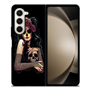SUGAR SKULL TATTOO GIRL Samsung Galaxy Z Fold 5 Case Cover