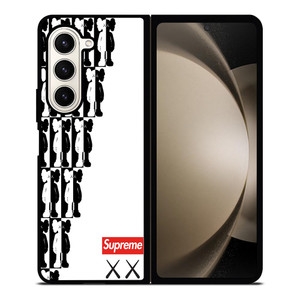 SUPREME KAWS BLACK WHITE Samsung Galaxy Z Fold 5 Case Cover SUPREME KAWS BLACK WHITE Samsung Galaxy Z Fold 5 Case Cover