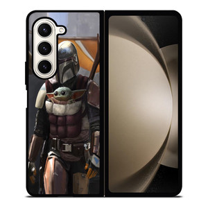 THE MANDALORIAN AND BABY YODA Samsung Galaxy Z Fold 5 Case Cover THE MANDALORIAN AND BABY YODA Samsung Galaxy Z Fold 5 Case Cover