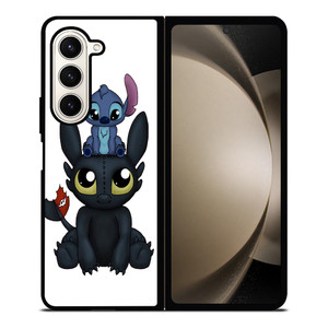TOOTHLESS AND STITCH CARTOON Samsung Galaxy Z Fold 5 Case Cover