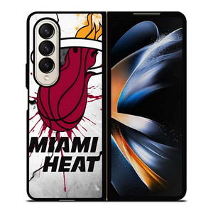 MIAMI HEAT CRACKED LOGO Samsung Galaxy Z Fold 4 Case Cover