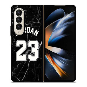 MICHAEL JORDAN 23 BLACK MARBLE Samsung Galaxy Z Fold 4 Case Cover
