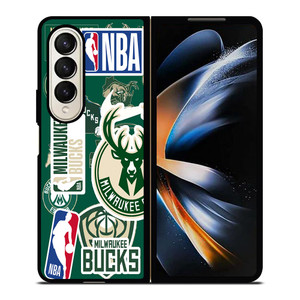 MILWAUKEE BUCKS NBA STICKER BOMB Samsung Galaxy Z Fold 4 Case Cover