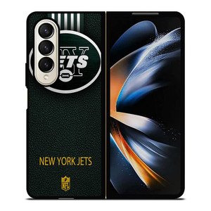 NEW YORK JETS LEATHER LOGO Samsung Galaxy Z Fold 4 Case Cover