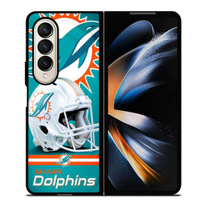 NFL MIAMI DOLPHINS HELMET LOGO Samsung Galaxy Z Fold 4 Case Cover