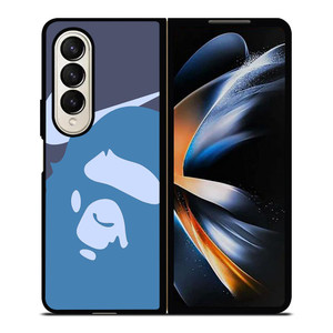 NIKE X BAPE BLUE Samsung Galaxy Z Fold 4 Case Cover NIKE X BAPE BLUE Samsung Galaxy Z Fold 4 Case Cover