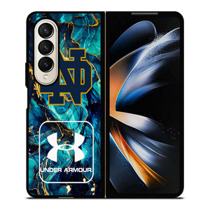 NOTRE DAME VS UNDER ARMOUR MARBLE BLUE Samsung Galaxy Z Fold 4 Case Cover