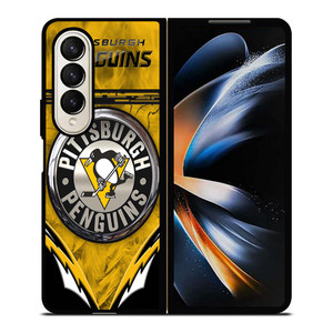 PITTSBURGH PENGUINS METAL NHL Samsung Galaxy Z Fold 4 Case Cover PITTSBURGH PENGUINS METAL NHL Samsung Galaxy Z Fold 4 Case Cover